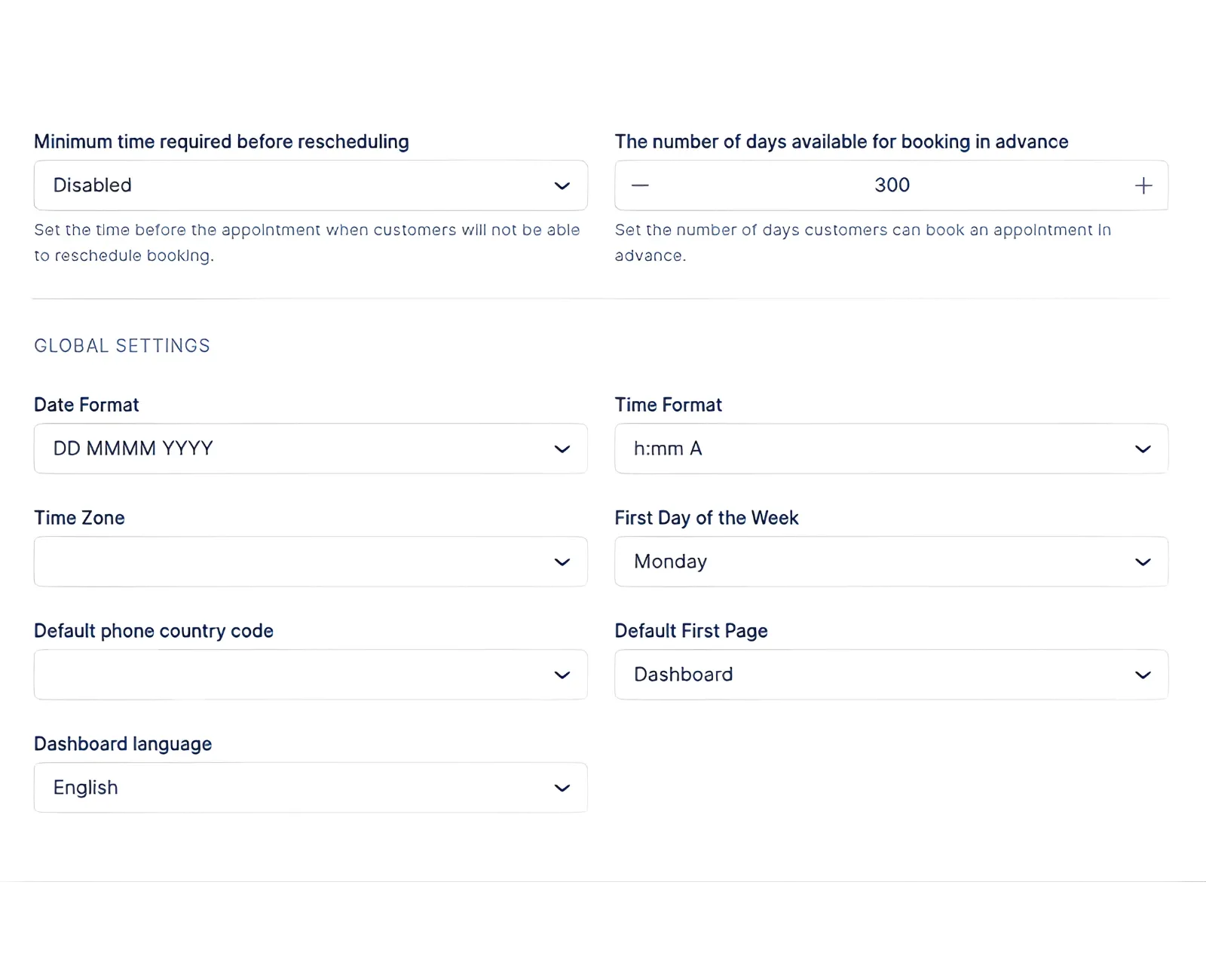 Settings menu in the admin area with General Settings selected.